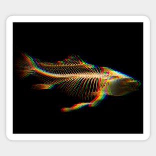 Trippy fish skeleton Sticker